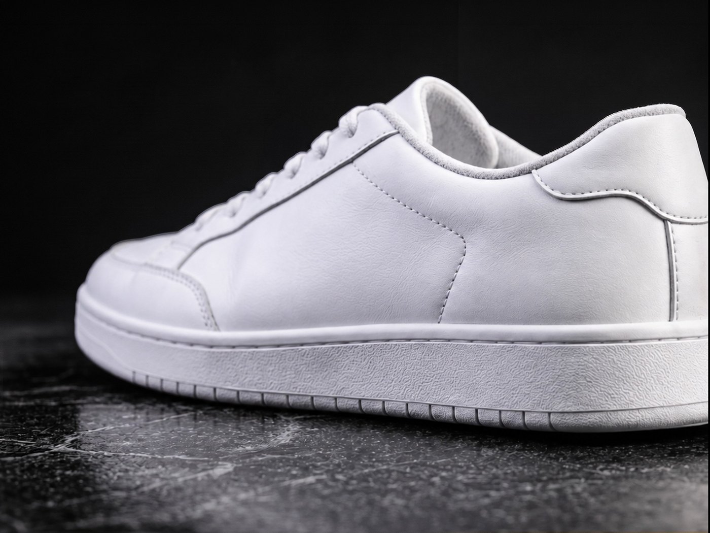 White sneaker care: upper and midsole compared — after